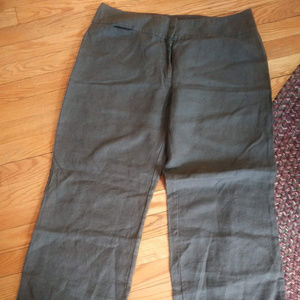 Eilieen Fisher Grey 100% Linen Pants Sz 14